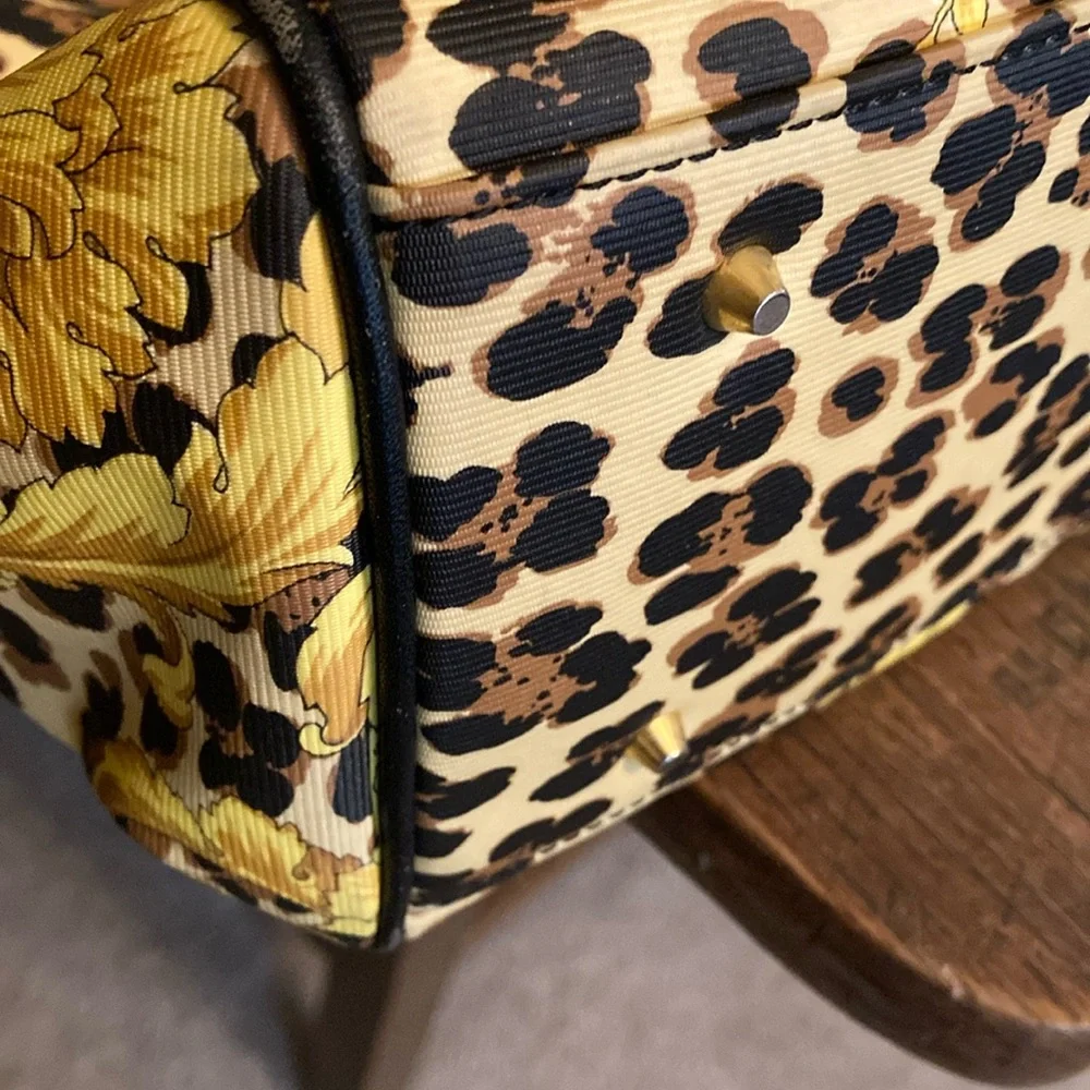 Versace Gianni Versace Leopard/Barocco Gold Crown Bag/Tote Vintage & Rare EUC